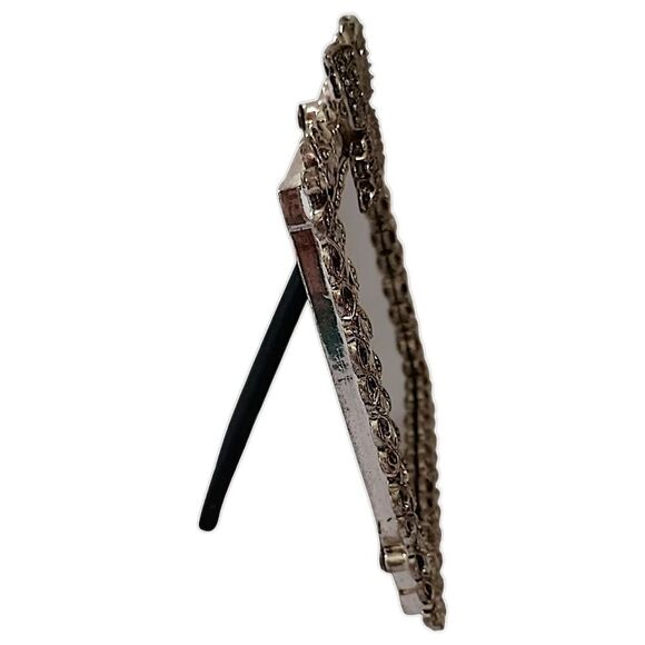 Butterfly Floral Picture Frame Ornate Metal Rhinestones Fairy Cottage Whimsigoth - Picture 9 of 16